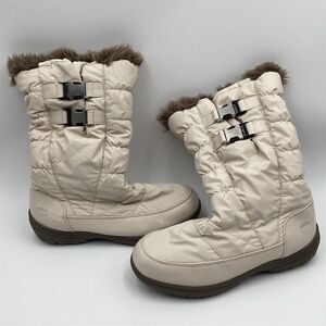 Totes Women's Ivory Waterproof Mid-Calf Snow Boots Size 10 Winter Casual